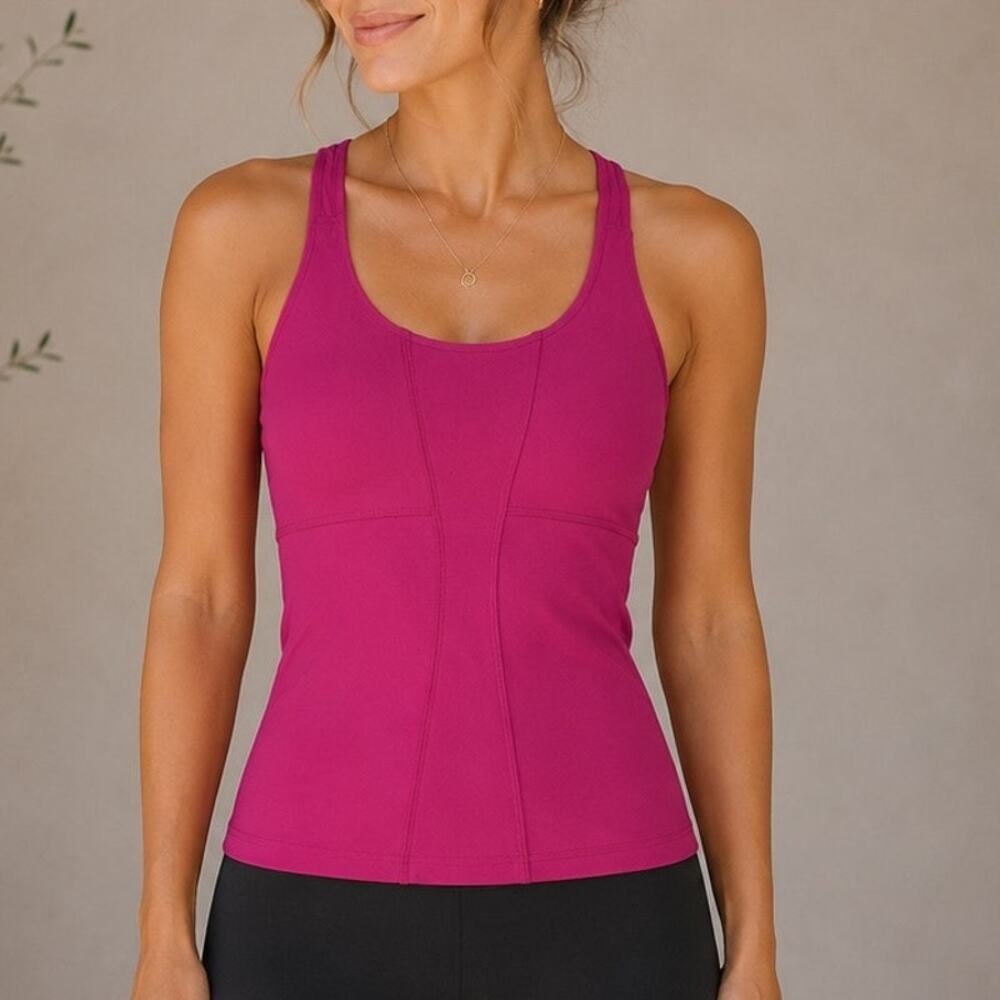 Athleta Pink Racerback Athletic  Tank Top Medium